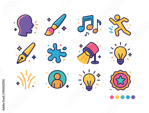 Colorful Self-Expression Icons. Self-Expression. Colorful isomet