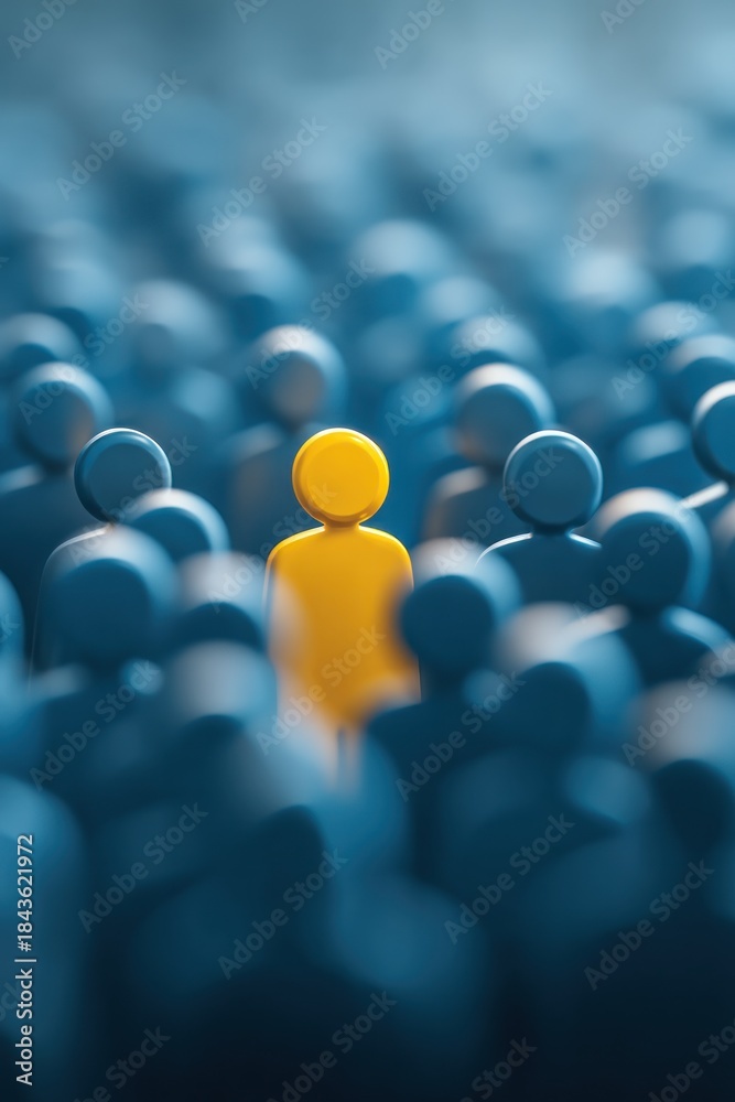 Obraz premium One person stands out from the crowd