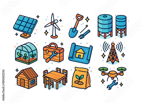 Rebuilding Civilization Icons. Rebuilding civilization. Colorful