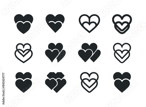 Group Hug Logos. Group Hug. Icon set. Set Logo of Group Hug: ove