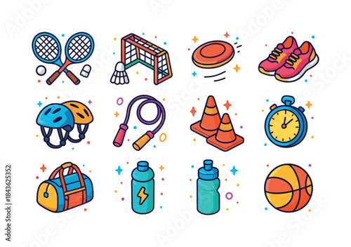 Family Sports Icons. Family Sports. Colorful isometric vector ic