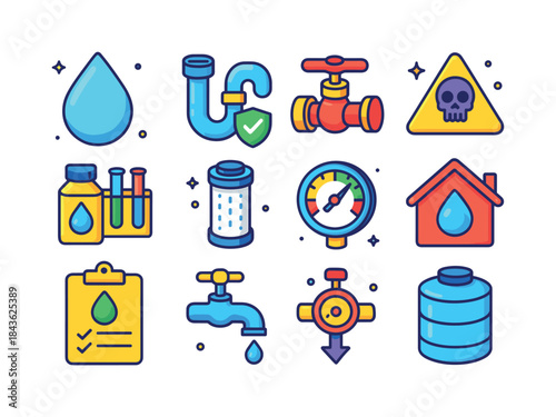 Water Safety Icons. Water Safety. Colorful isometric vector icon