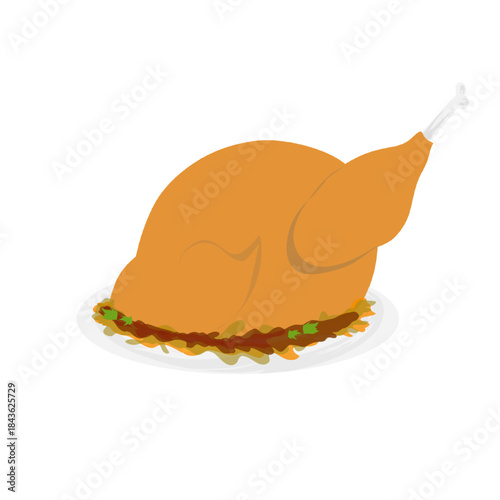 a plate of thick chicken soup without background