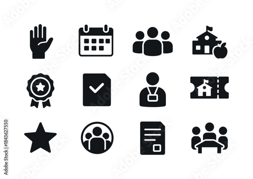 Parent Involvement Icons. Parent involvement. Solid icon set of