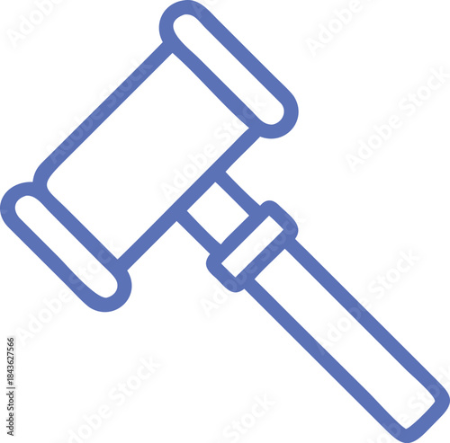 Judge Gavel Icon Law Justice Auction Hammer and Legal Judgment Vector Illustration