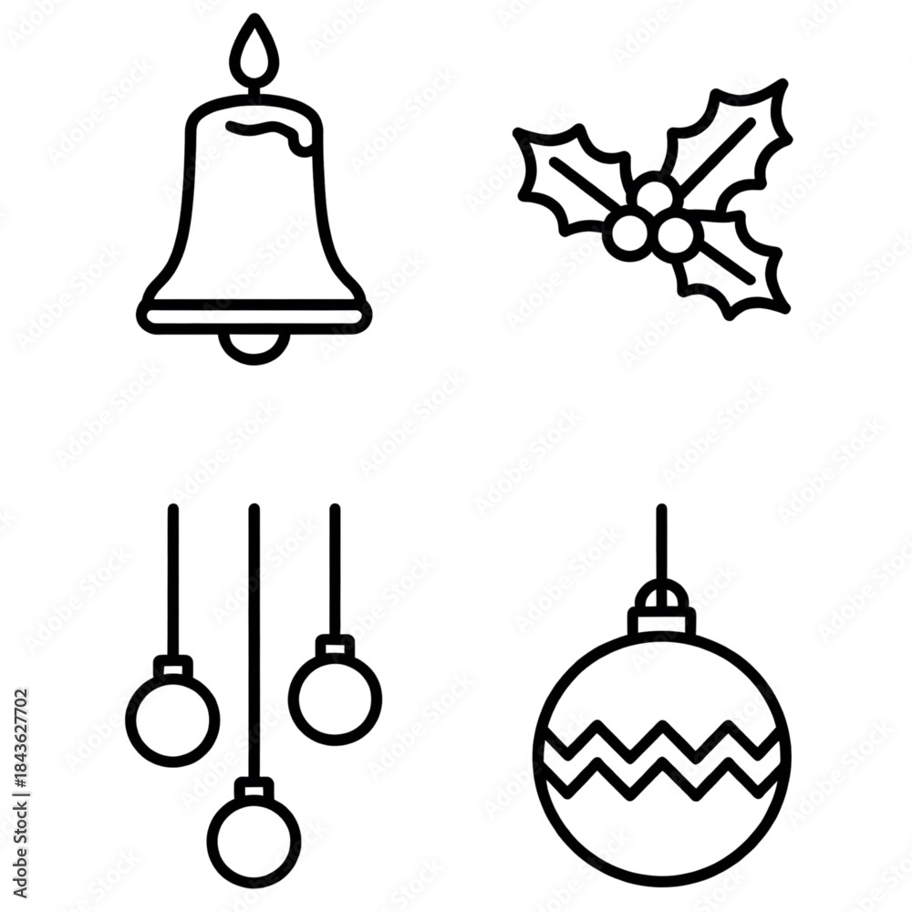 Obraz premium vector set of christmas icons