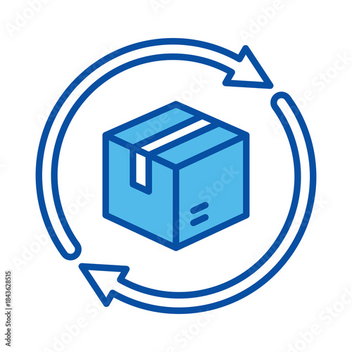 Delivery Logistics Icons In Blue Style, Vector Illustration 