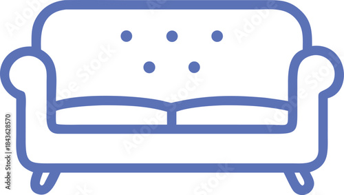 Comfortable Sofa Furniture Living Room Interior Couch Relaxation Home Vector Illustration