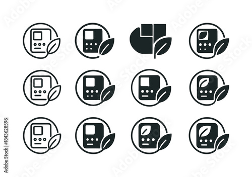 Eco Tech Logos. customizable eco-friendly tech products. Icon se