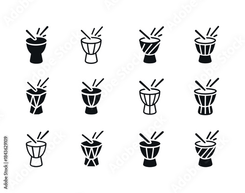 Cultural Drum Logos. Celebrating life through holidays and tradi