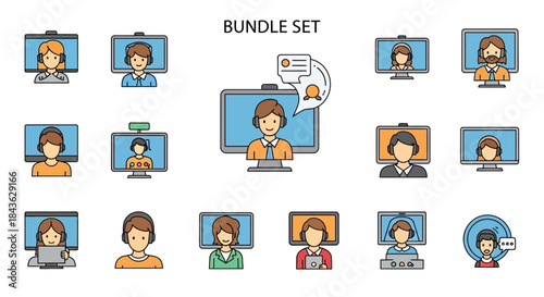 Customer service and online support bundle set.