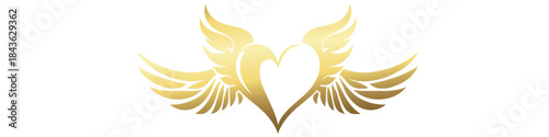 Golden Wings of Love: A radiant, golden emblem of two doves, their wings forming the shape of a heart, signifies love, peace, and ethereal beauty. 