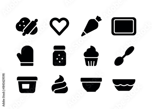Creative Baking Icons. Creative Baking. Solid icon set of Creati