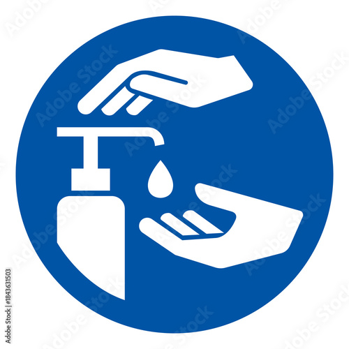 Use Hand Sanitiser Symbol Sign, Vector Illustration, Isolate On White Background Label.EPS10