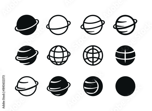 Sphere Logo Variations. Sphere. Icon set. Set Logo of Sphere: pl