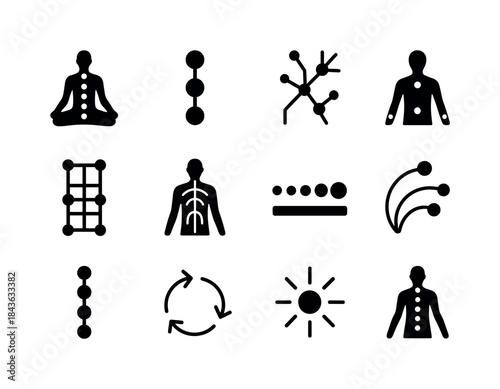 Inner Energy Diagram. inner energy mapping. Solid icon set of in