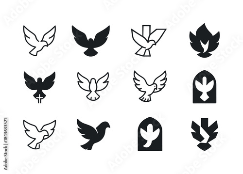 Faith Icon Variations. Faith in Jesus. Icon set. Set Logo of fai