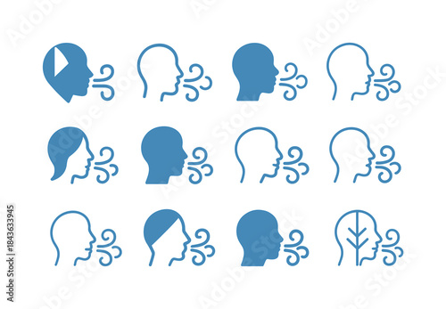 Chilly Breeze Logos. Chilly Morning Breeze. Icon set. Set Logo o