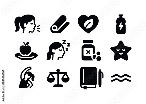 Maternal Wellness Icons. Maternal Wellness. Solid icon set of Ma