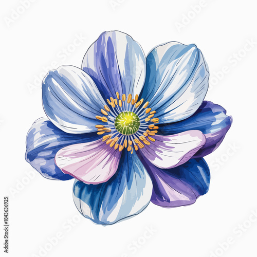 This captivating image portrays a stunning blue flower featuring intricate petals and vibrant colors, representing beauty, peace, and tranquility in nature's artistry.