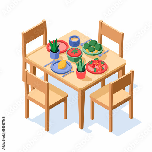 An inviting dining table generously set with an array of healthy dishes and drinks, inviting family and friends to gather and enjoy a nutritious meal.