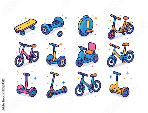 Colorful Mobility Devices. Personal mobility devices. Colorful i