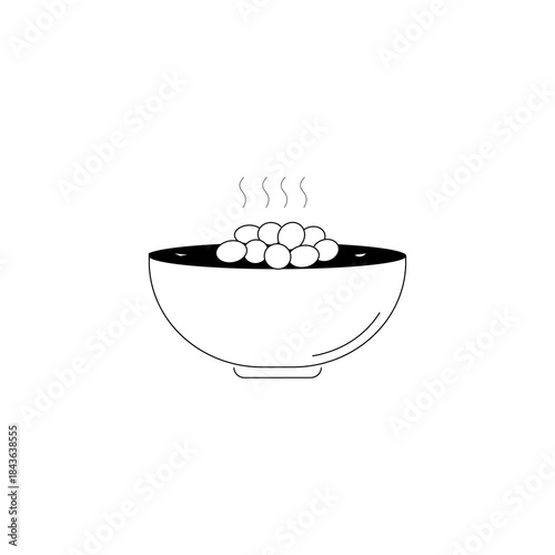 Simple Icon of Meat Ball 