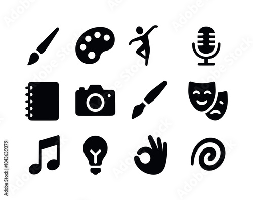 Creative Expression Icons. Creative expression. Solid icon set o