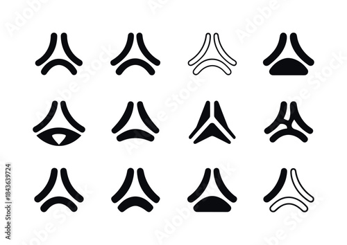 Synthesis Icon Set. Synthesis. Icon set. Set Logo of synthesis:
