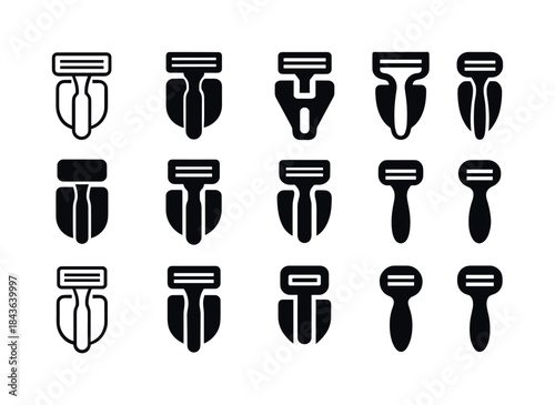 Razor Holder Icons. Razor holder. Icon set. Set Logo of razor ho