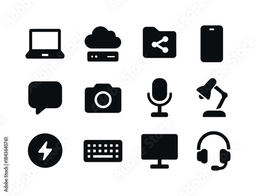 Digital Workplace Icons. Digital Workplace. Solid icon set of Di
