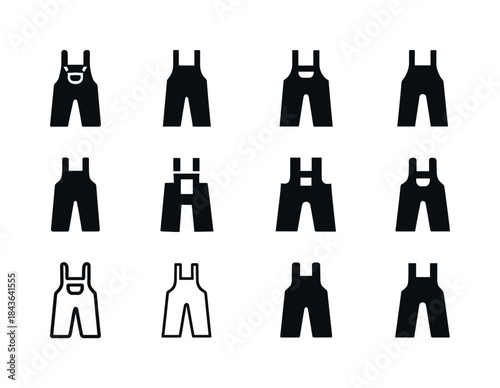 Pants Icon Set. Pants. Icon set. Set Logo of pants: overalls. ha
