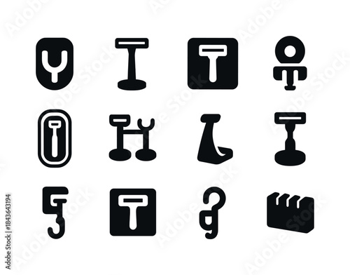 Razor Holder Icons. Razor holder. Solid icon set of razor holder