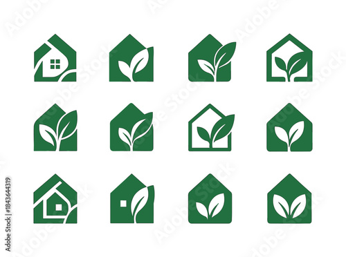 Eco-Business Icon Set. Sustainable living and eco-business. Icon