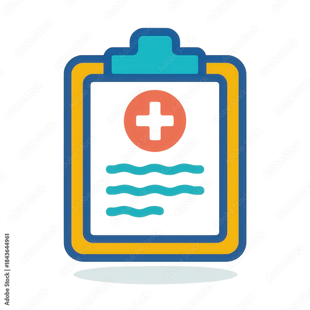 Fototapeta premium Professional medical record clipboard with plus symbol signifies healthcare progress and patient care solutions for modern clinics and hospitals
