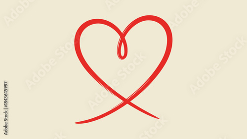 Heartfelt Harmony: A simple, elegant heart symbol, drawn with a single, flowing stroke, representing love, compassion, and the interconnectedness of emotions.