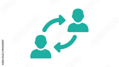 Digital Collaboration Icon: A visual representation of seamless interaction, where the exchange of ideas, and information flows freely between individuals, symbolizing teamwork.