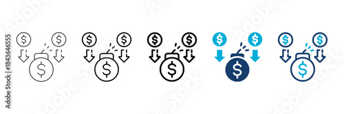 risk icon set consisting of multiple styles vector illustration