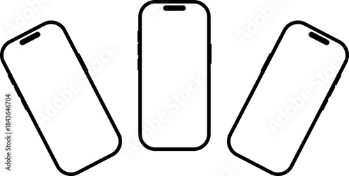 Mockup smart phone new generation isolated screen Transparent and Clipping Path for Infographic Business web site design app