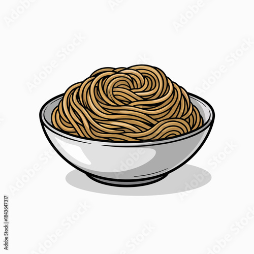 A beautifully arranged bowl of spaghetti noodles, exemplifying culinary artistry, comfort food, and inviting you to enjoy the rich flavors of a delightful meal experience.
