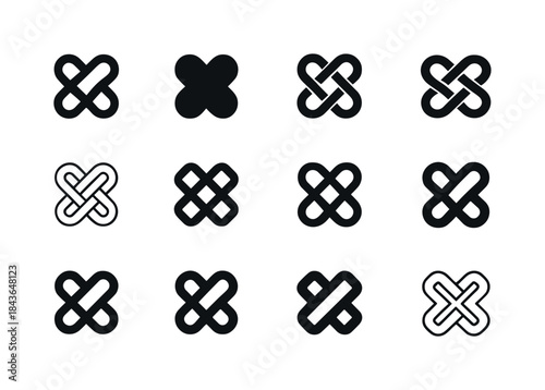 Synthesis Logo Variations. Synthesis. Icon set. Set Logo of synt