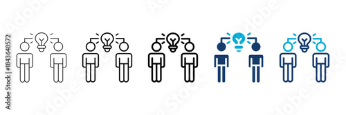 knowledge transfer icon set consisting of multiple styles vector illustration