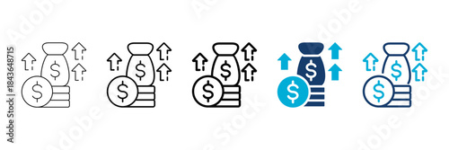 finance icon set consisting of multiple styles vector illustration