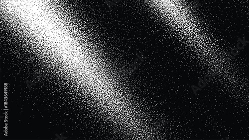 White spray paint texture creating a diagonal gradient of noise and dust on a black background