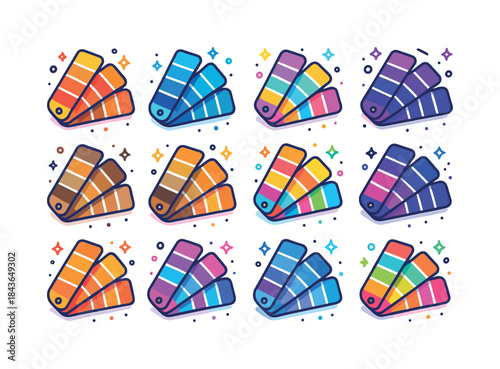 Colorful Gradient Palettes. Gradient palettes. Colorful isometri