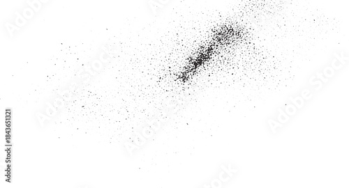 Black dust explosion isolated on transparent background concept design, flying sand, black particles, abstract powder, flying on gray checkered surface, dirt or soot, black splash and splatter of dirt