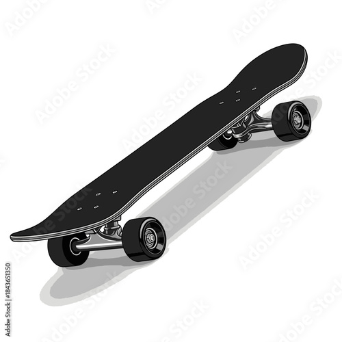 Electric Skateboard Silhouette – Modern Longboard Personal Transport Vector