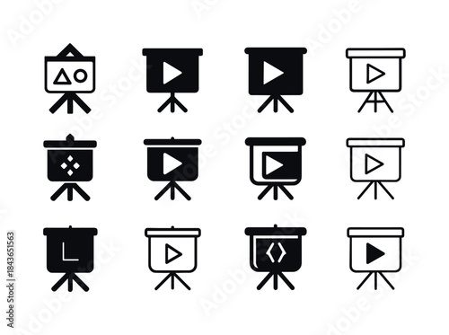 Visual Aids Icons. Using visual aids. Icon set. Set Logo of usin