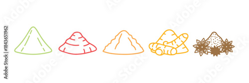 icon vector of a spice heap collection line. spice heap collection symbol. colored illustration of an isolated contour