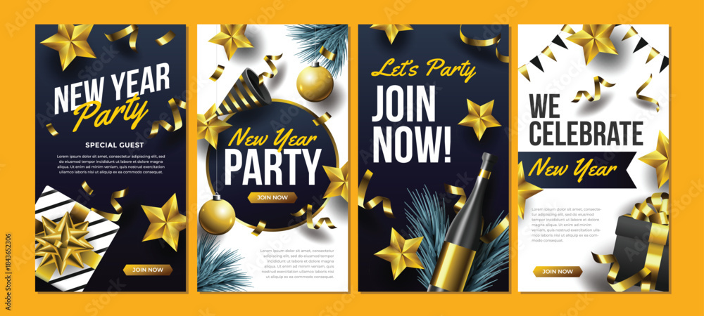 Fototapeta premium New year party invitations card